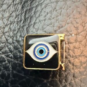 Evil Eye Italian Charm Link – 9mm Black & Blue Protection Charm